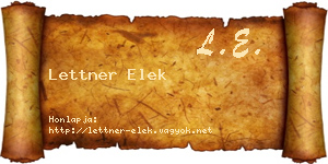 Lettner Elek névjegykártya